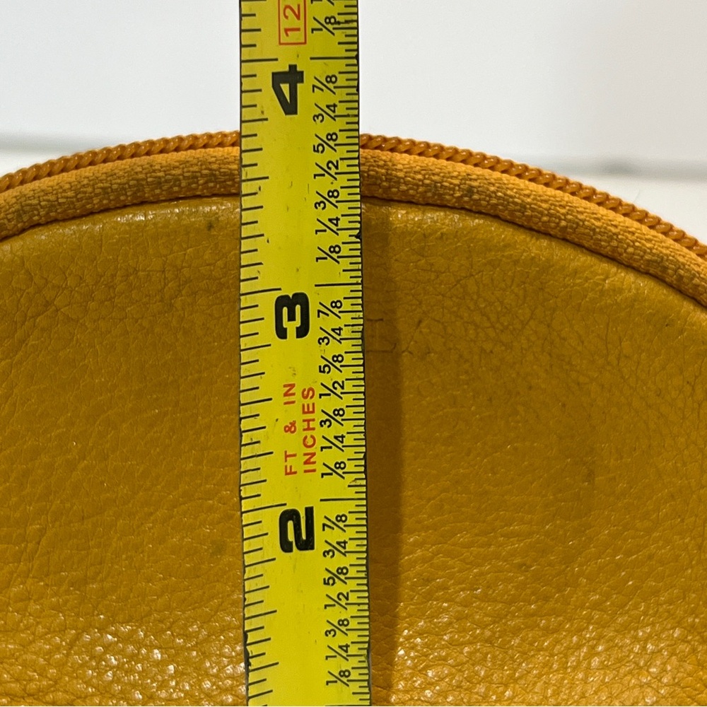 FURLA MUSTARD Yellow Leather Zip Pouch Small Coin Bag - Picture 9 of 9